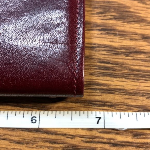 Vintage Burgundy Leather Tilly's Kiss Lock Wallet - Picture 2 of 8